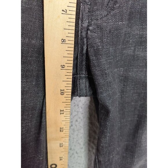 Vocal Jeans Waist 32 Tapered Distressed Jewel Bling Roll Cuff Black Denim - Picture 6 of 9